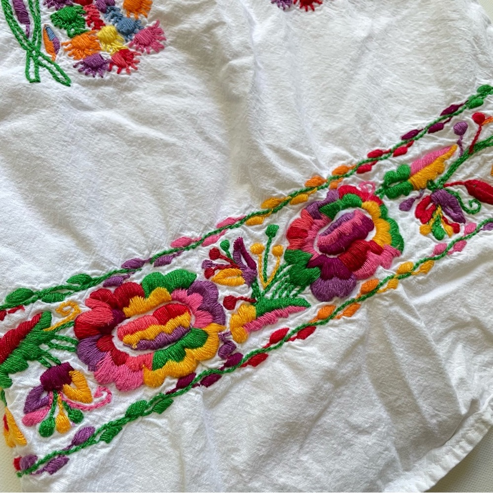 Peek Toddler Girls Embroidered Floral Tunic Dress Cotton Boho XS 2/3 - Picture 5 of 7